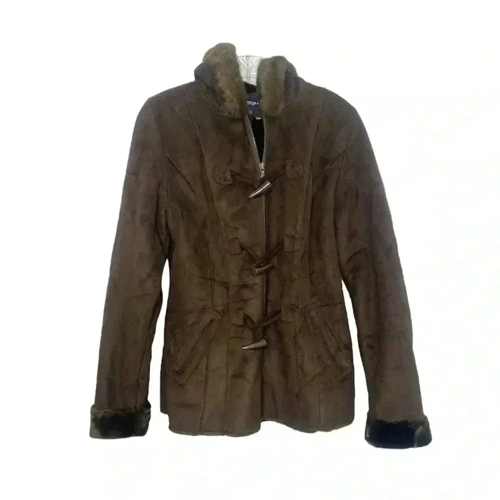 Sonoma Brown Parkas Faux Suede Coat
